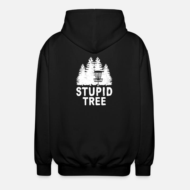 Stupid Tree Disc Golf Tee - Unisex Hooded Jacket - black