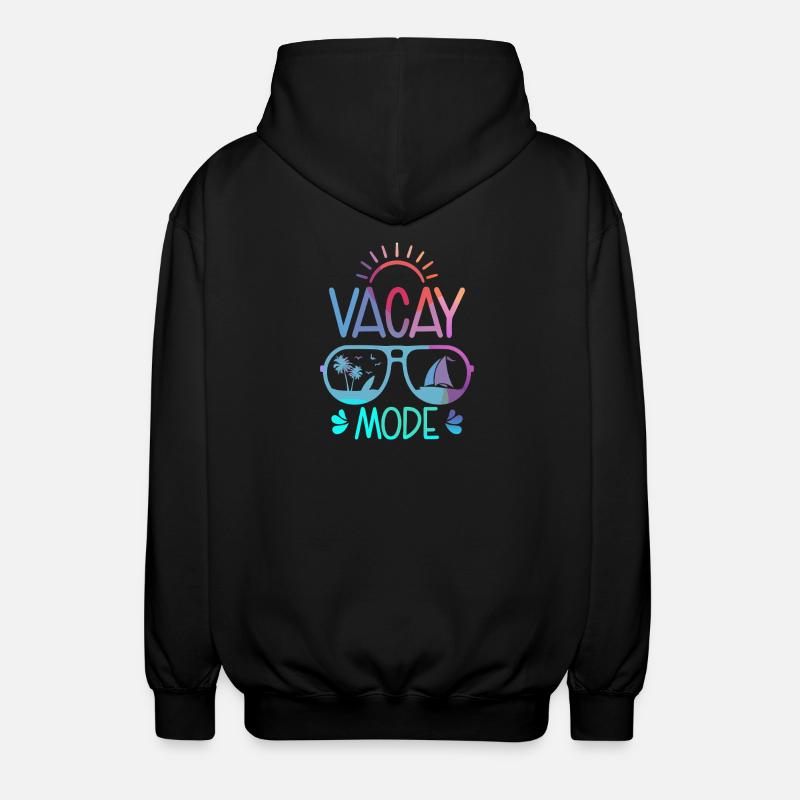Vacay Mode Sunglasses Beach Vibe - Unisex Hooded Jacket - black