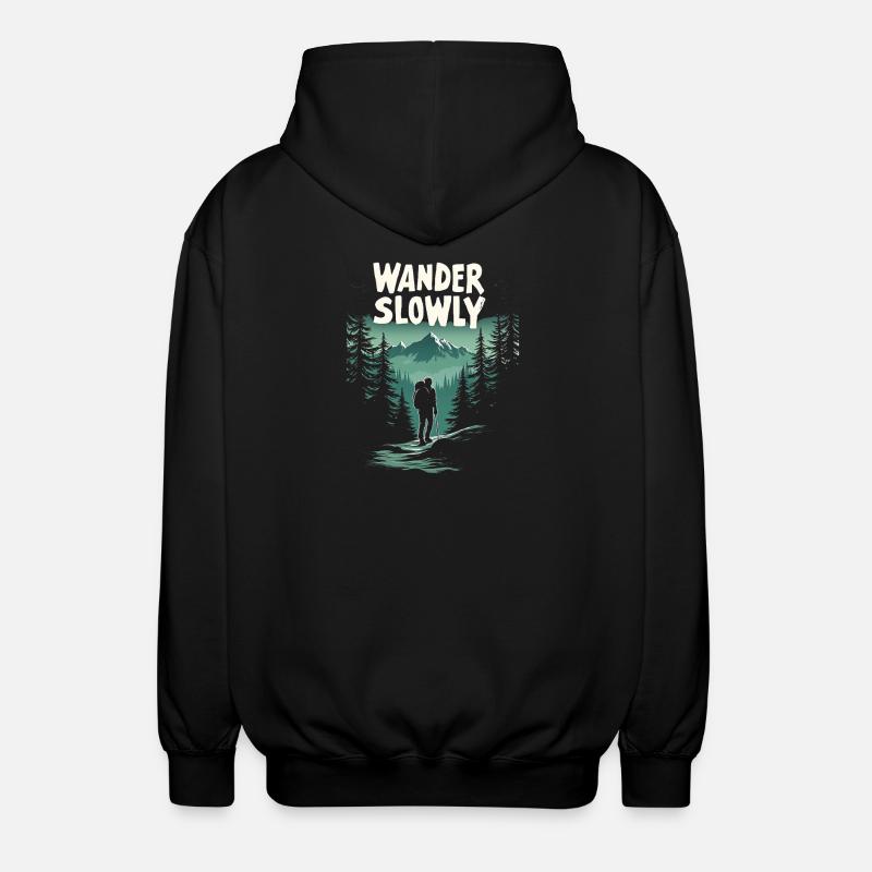 Errer lentement Marcher lentement Forêt - Veste à capuche unisexe - noir