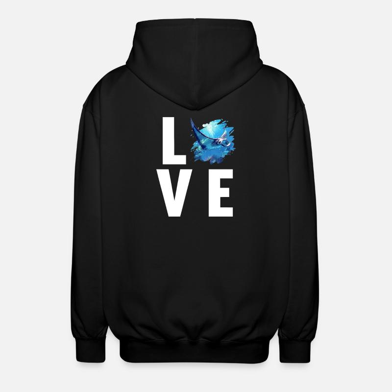 Raies Manta Raies - Veste à capuche unisexe - noir