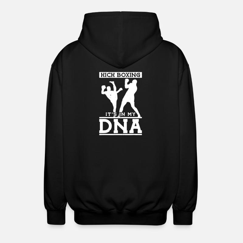 Kickbox-DNA: Faust & Silhouette - Unisex Kapuzenjacke - Schwarz