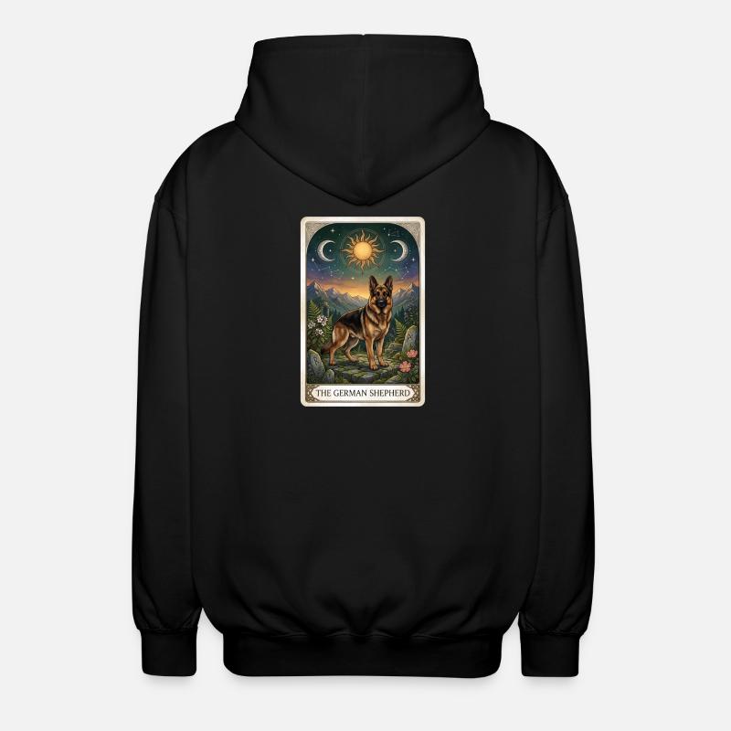 German Shepherd Tarot - Unisex Hooded Jacket - black