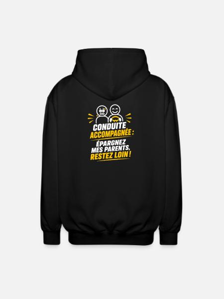 Conduite Accompagnée – Humour Débutant - Veste à capuche unisexe - noir