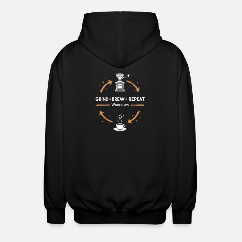 Grind Brew Repeat Espresso Ritual - Unisex Hooded Jacket - black