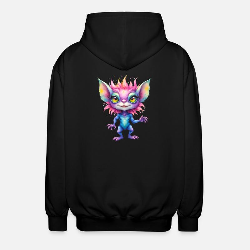 Fantasy Rainbow Creature - Unisex Hooded Jacket - black