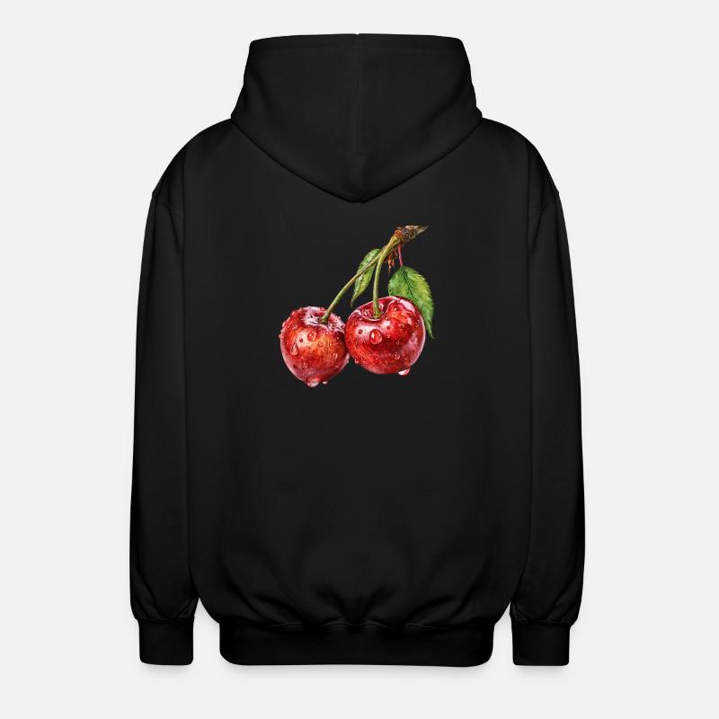 cherry - Unisex Hooded Jacket - black
