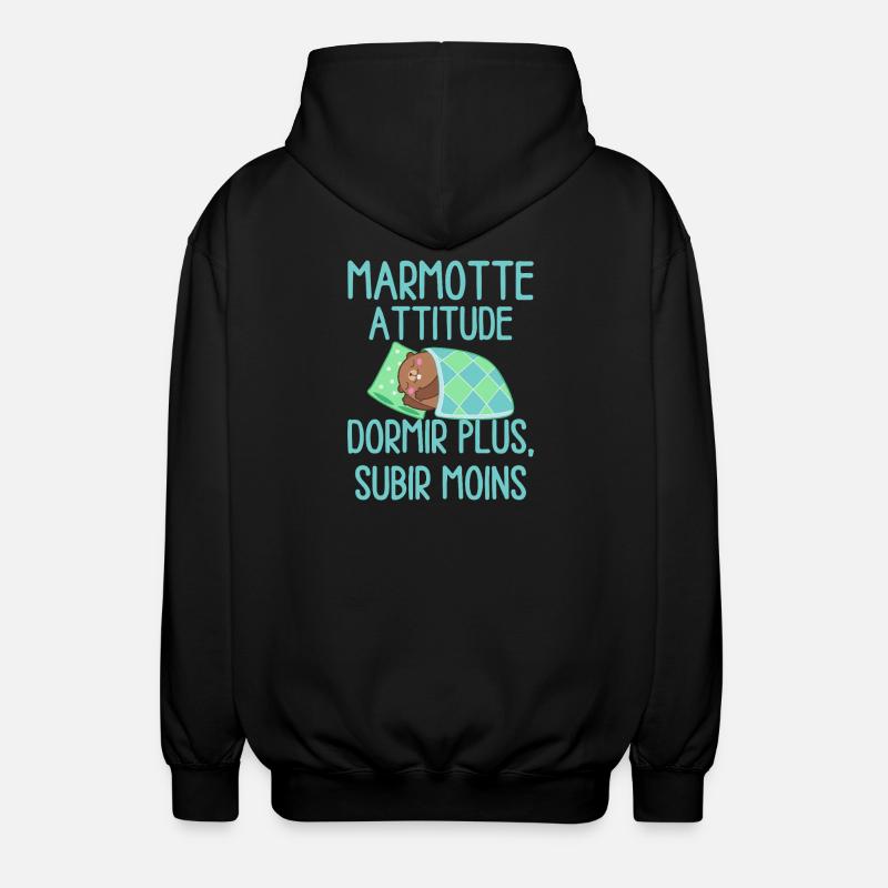 Marmotte Attitude Dormir Plus - Veste à capuche unisexe - noir