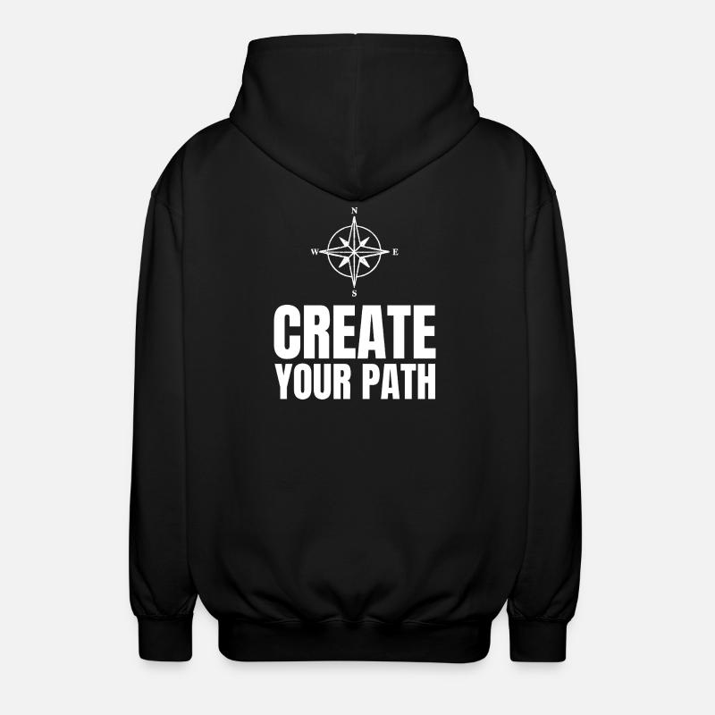 Create Your Path - Unisex Hooded Jacket - black