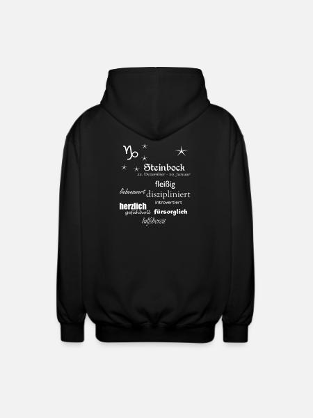 Steinbock_Sternzeichen - Unisex Kapuzenjacke - Schwarz