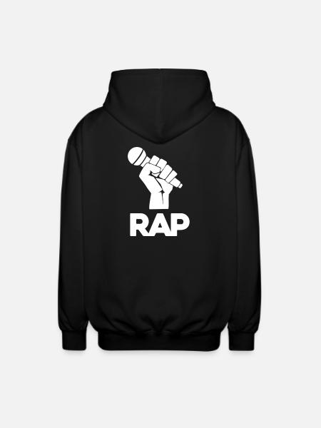 Silhouette du micro rap - Veste à capuche unisexe - noir