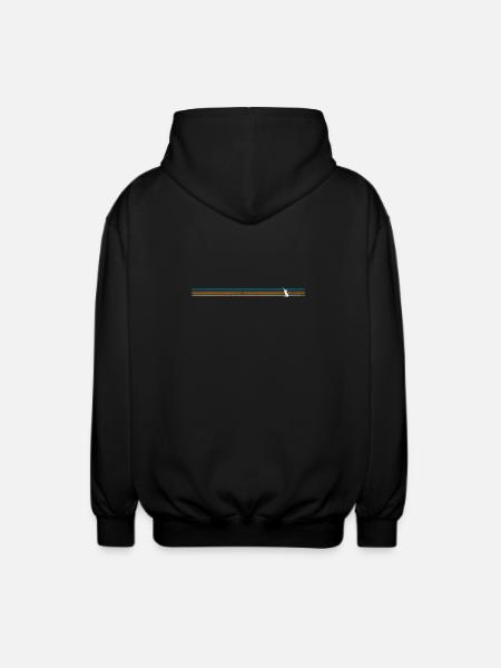 Striped Rabbit Silhouette - Unisex Hooded Jacket - black