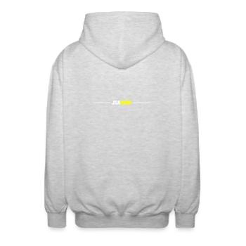 JGA 2026 - Unisex Hooded Jacket - light heather grey - Back - AI Model Male 185 light (185cm)