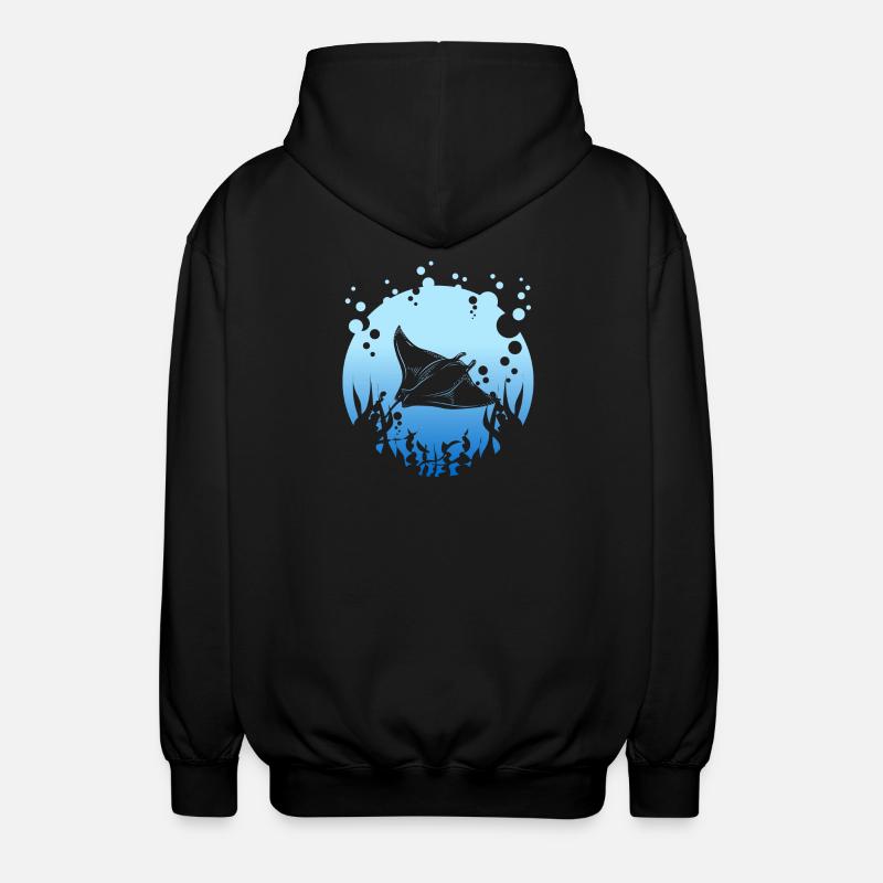 Manta rays - Unisex Hooded Jacket - black