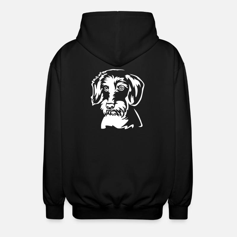 Dackel Kopf "BlackEdition" - Unisex Kapuzenjacke - Schwarz