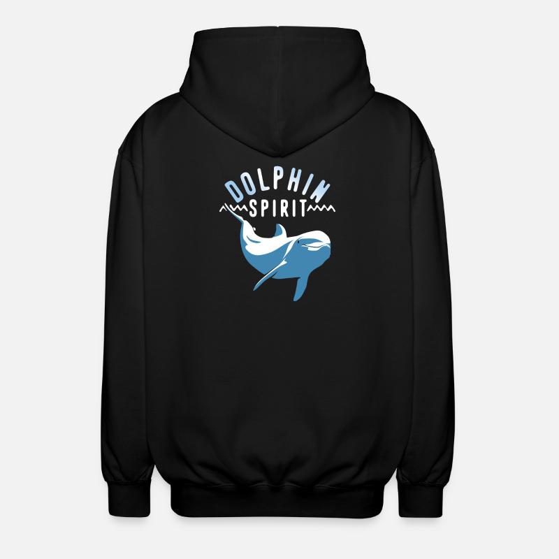 Die Seele des Delfins - Unisex Kapuzenjacke - Schwarz