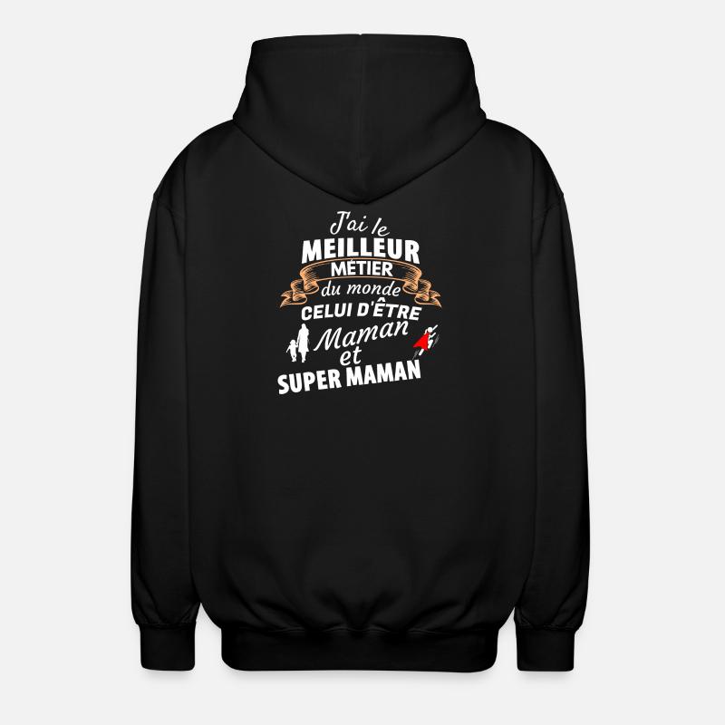 Fierté Maman Super Héros - Veste à capuche unisexe - noir