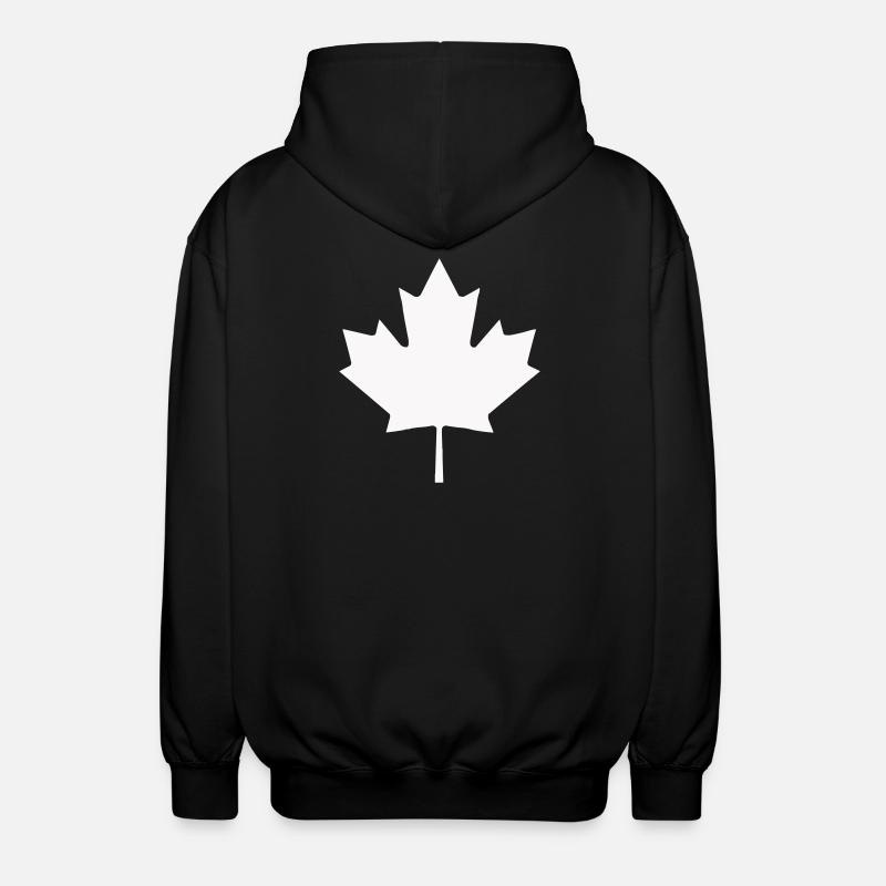 Canada Leaf Silhouette - Unisex Hooded Jacket - black