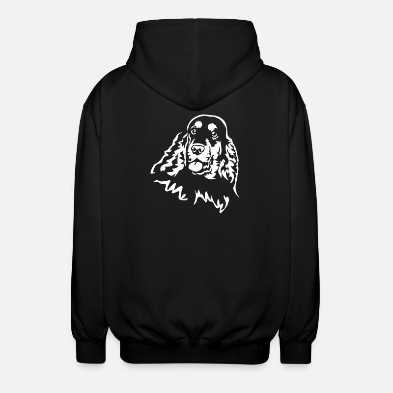 Cocker Spaniel Head "Black Edition" - Unisex Hooded Jacket - black
