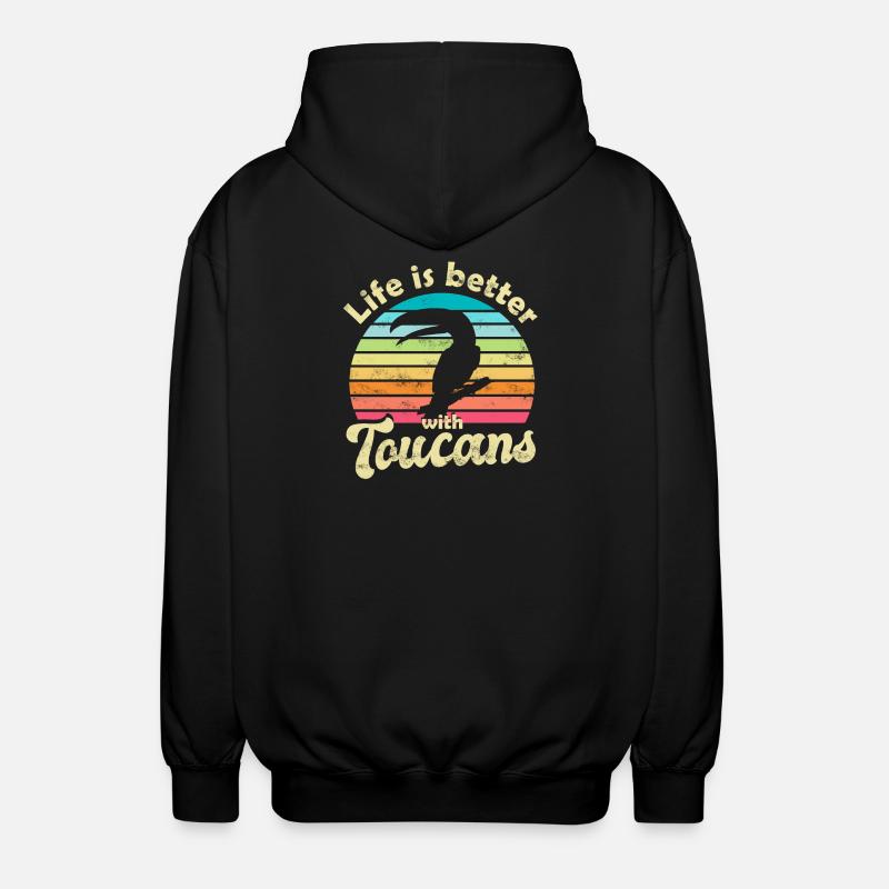 Toucan Oiseau - Veste à capuche unisexe - noir