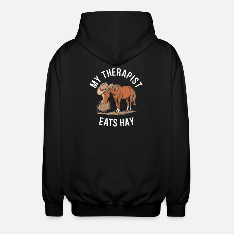 Mon thérapeute mange du foin - Veste à capuche unisexe - noir