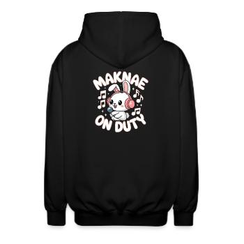 K-Pop Fan Funny Korea Maknae - Unisex Hooded Jacket - black - Back - AI Model Male 185 light (185cm)