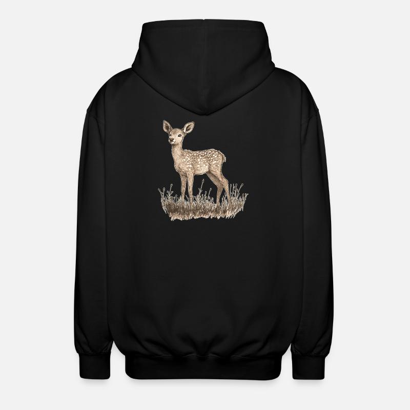 chevreuil - Veste à capuche unisexe - noir