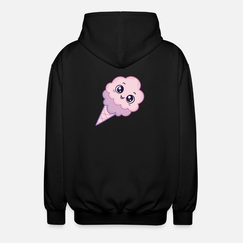 Kawaii Eiscreme Wolke Pink - Unisex Kapuzenjacke - Schwarz