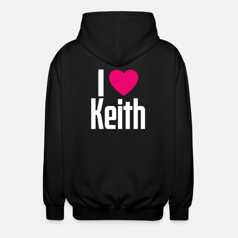 J’aime Keith Pink Heart J’aime Keith - Veste à capuche unisexe - noir