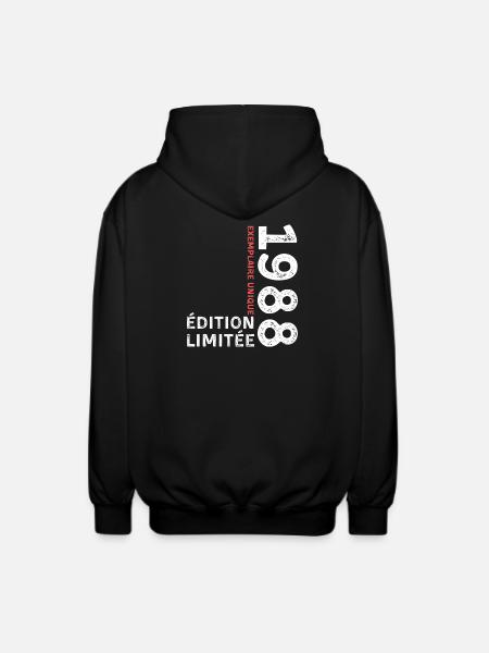 Typografischer Stil von 1988 - Unisex Kapuzenjacke - Schwarz