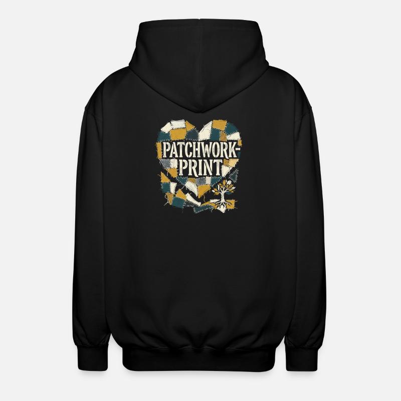 Impression patchwork - Veste à capuche unisexe - noir