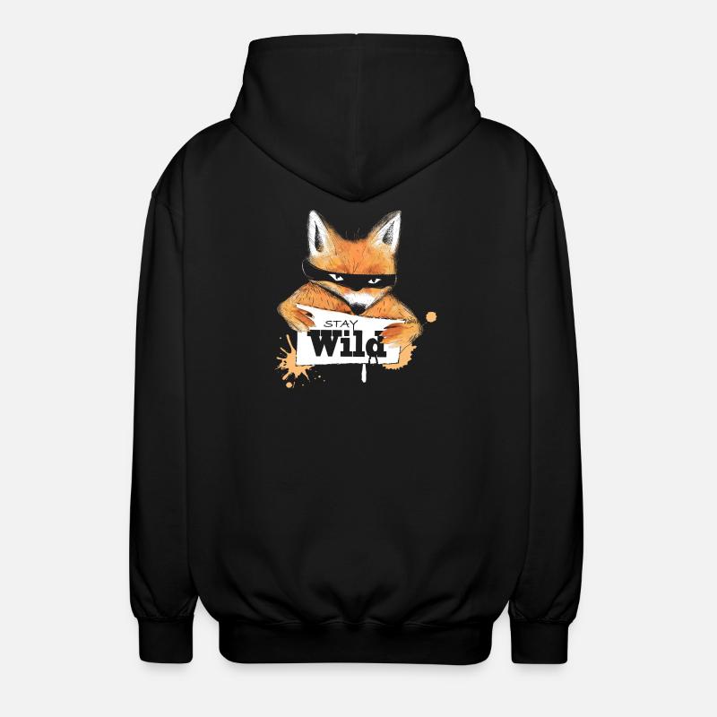 un renard avec un message - Veste à capuche unisexe - noir