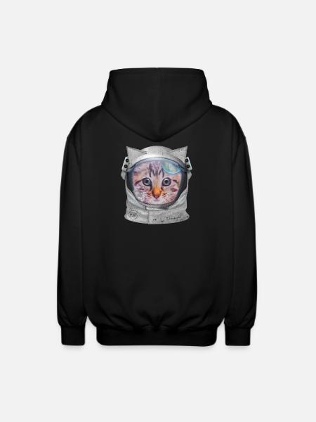 Chat dans l’espace - Veste à capuche unisexe - noir