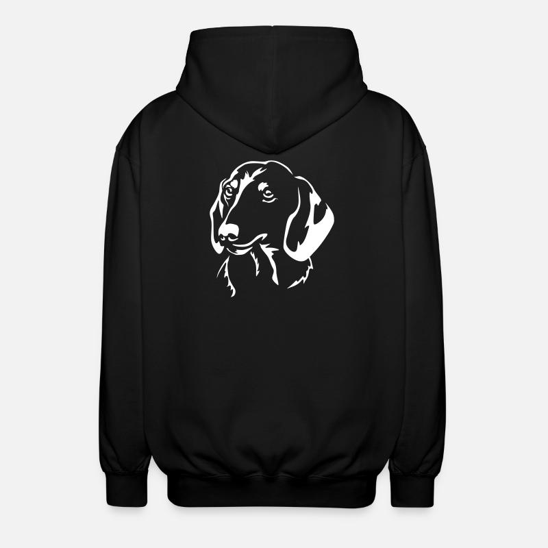 Dachshund Head "Black Edition" - Unisex Hooded Jacket - black