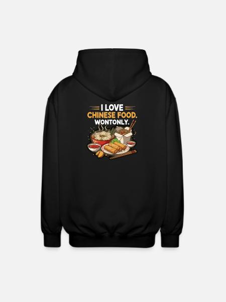 Chinesisches Food-Lover's Delight-Design - Unisex Kapuzenjacke - Schwarz