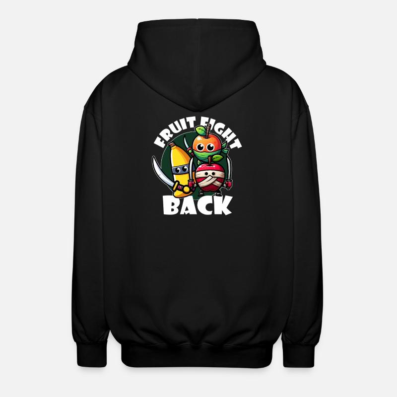 Fruit Fight Back - Unisex Hooded Jacket - black