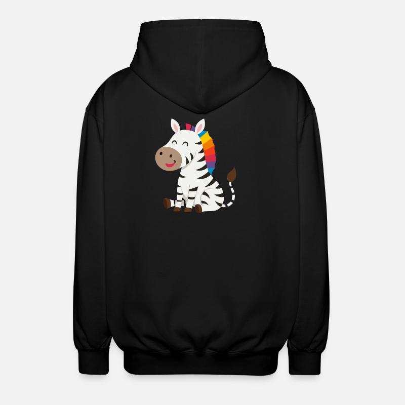 Süßes Zebra Design - Unisex Kapuzenjacke - Schwarz