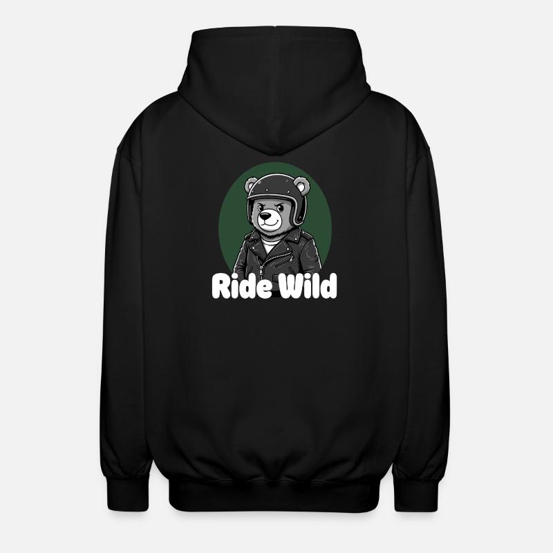 Ride Wild Bear Rider - Unisex Hooded Jacket - black