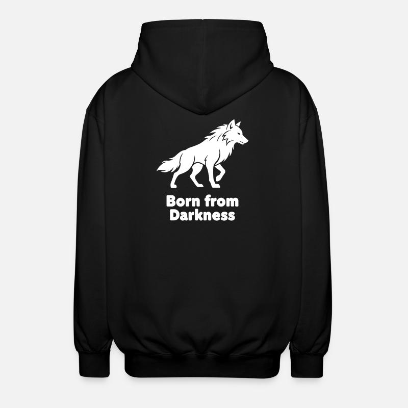 Born from Darkness Wolf - Unisex Hooded Jacket - black