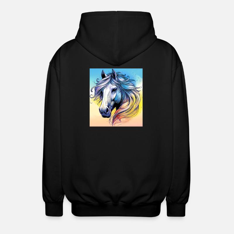 cheval - Veste à capuche unisexe - noir