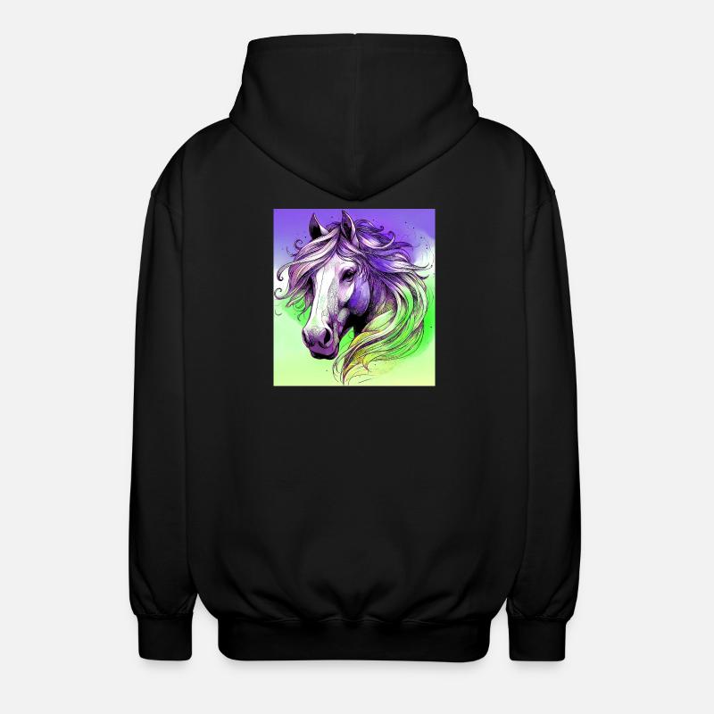 cheval - Veste à capuche unisexe - noir