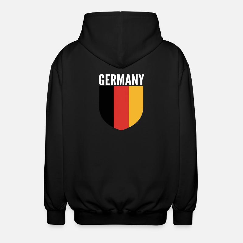 Germany Shield Flag Design - Unisex Hooded Jacket - black