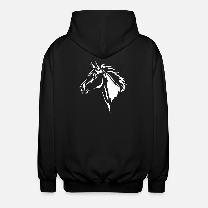Pferd Kopf "Black Edition" - Unisex Kapuzenjacke - Schwarz
