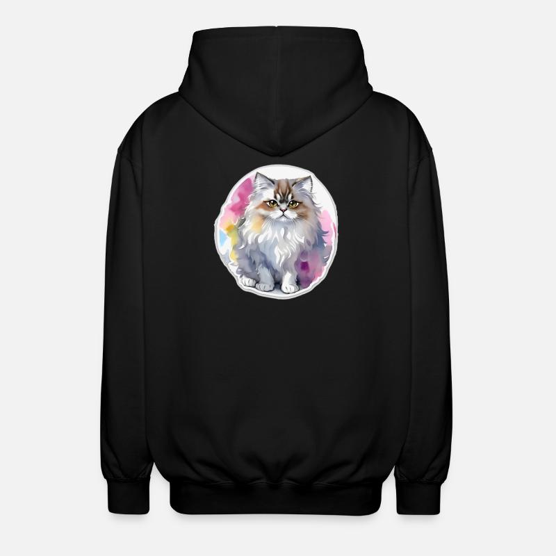 Chat persan - Veste à capuche unisexe - noir