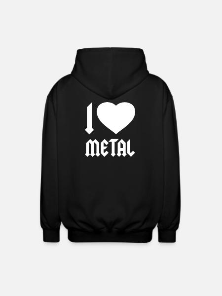 I LOVE HEAVY METAL - Unisex Hooded Jacket - black