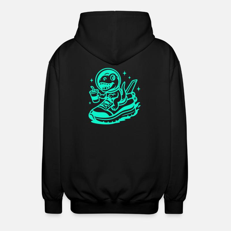 Space Fun Saurus Junior - Unisex Kapuzenjacke - Schwarz
