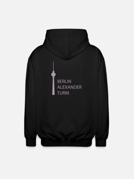 Funny Berlin TV Tower Parody Minimal - Unisex Hooded Jacket - black