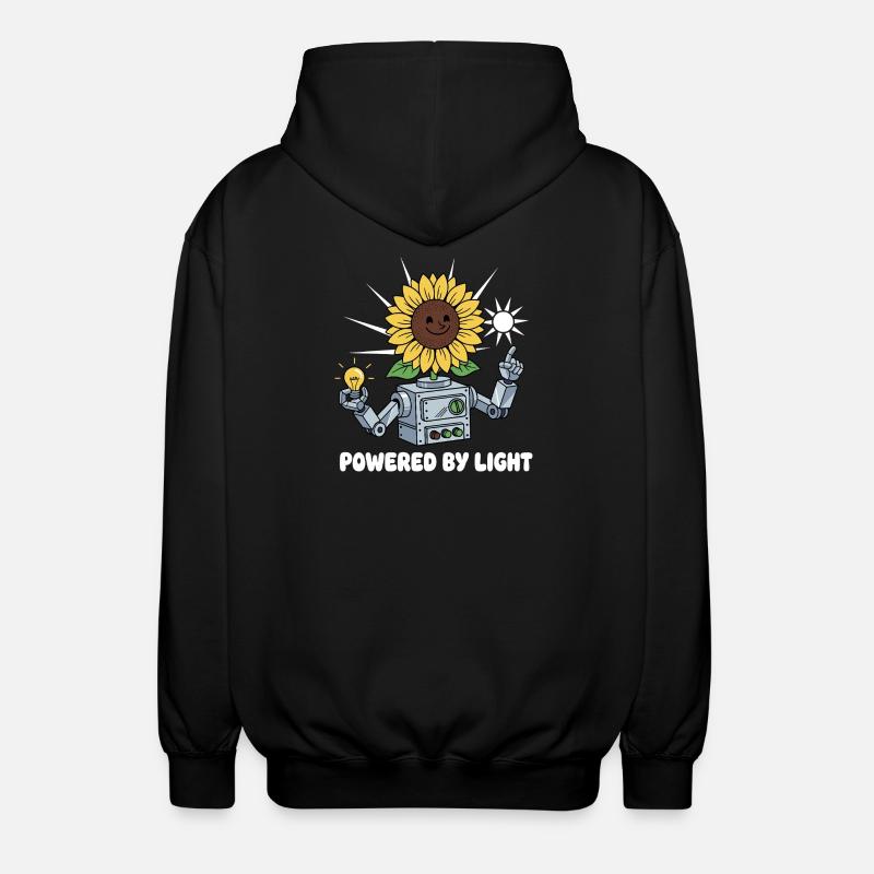 Sunflower Robot Light Ideas - Unisex Hooded Jacket - black