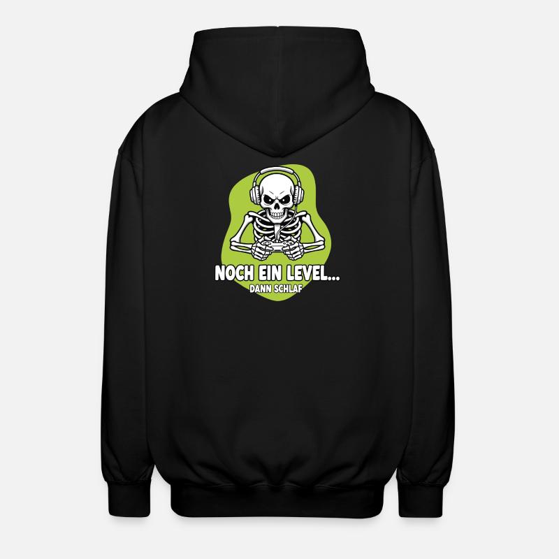 Gamer Skelett Noch Ein Level - Unisex Kapuzenjacke - Schwarz