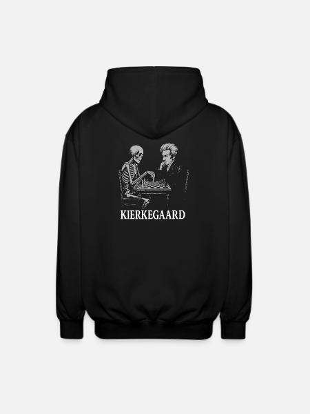Kierkegaard Chess Duel - Unisex Hooded Jacket - black