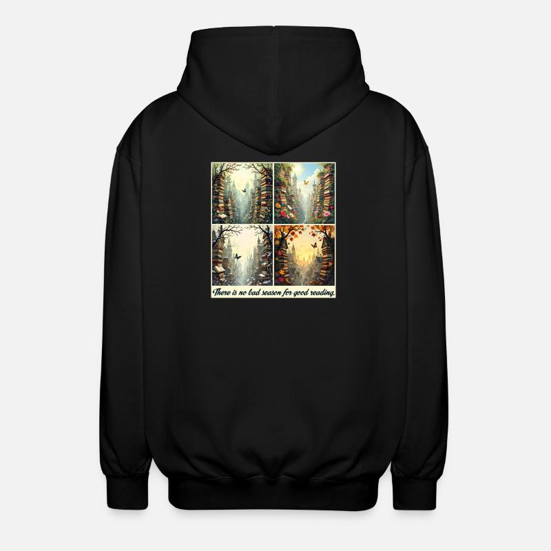 Jahreszeitlicher Lesebogen - Unisex Kapuzenjacke - Schwarz